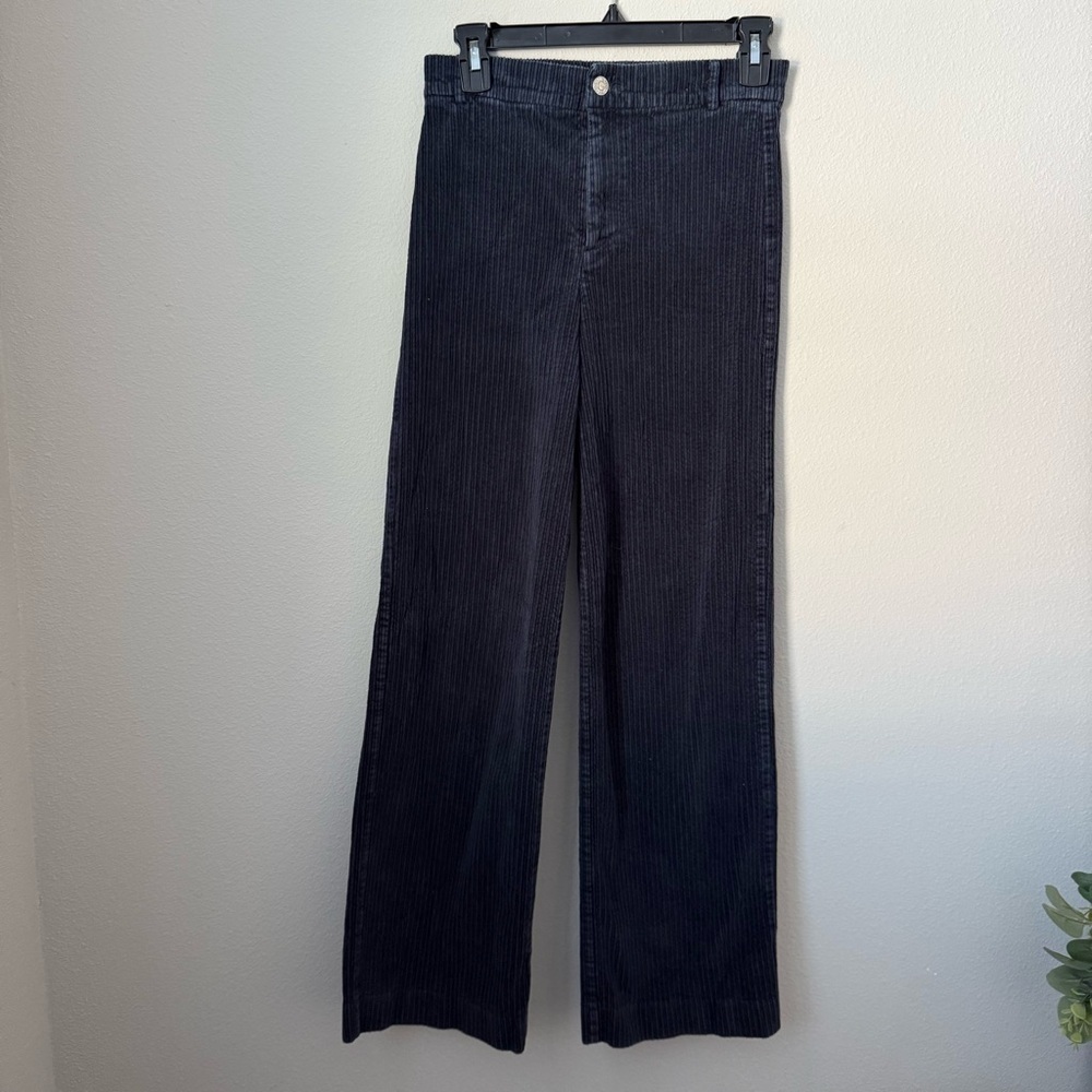 Zara Black Wide Leg Corduroy Pants